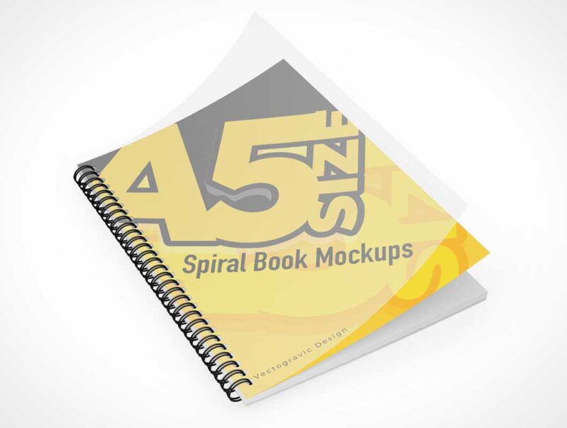 A5 Spiral Ring Book Cover PSD Mockup e1691627655273